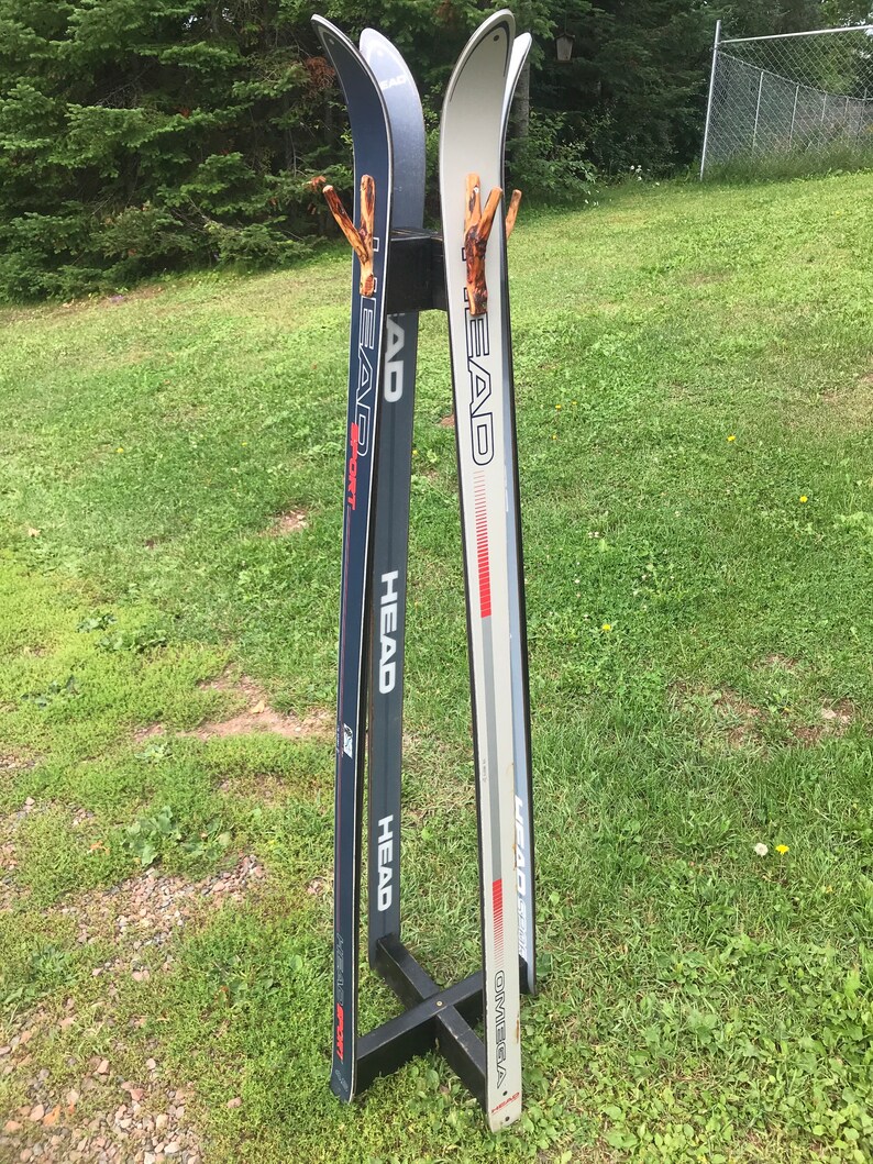 Repurposed Ski coat rack with tree branch hooks Etsy