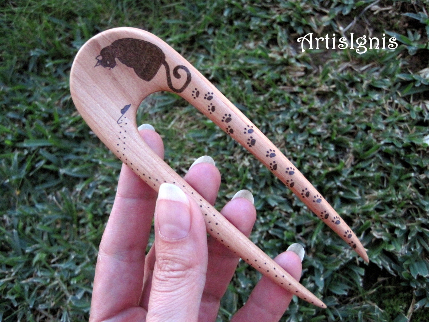 Wood Hair Fork step by Step Two Pronged Handmade Etsy Sweden