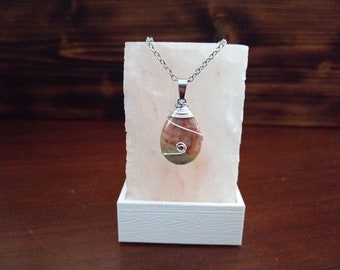 Crazy lace agate wire wrapped Crystal pendant. Protection