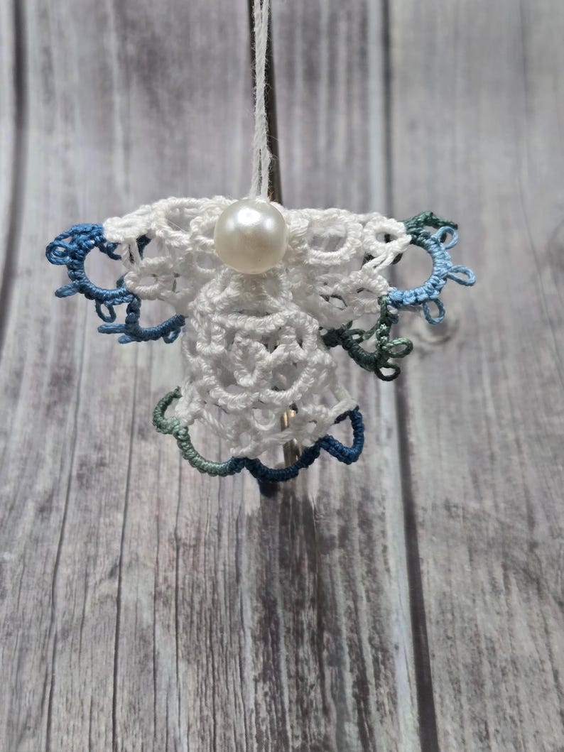 Tatted Angel Ornament | Christmas Angel Decoration Blue river glades