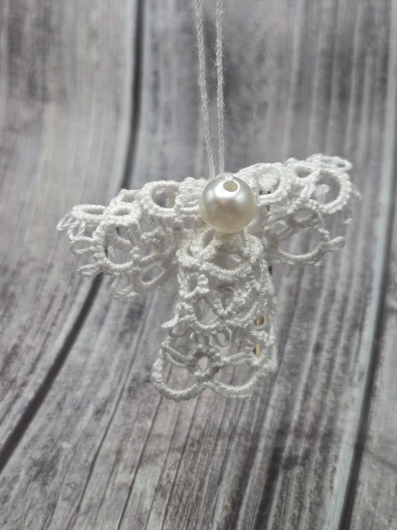 Tatted Angel Ornament | Christmas Angel Decoration White