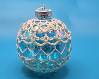 Small Tatted Christmas Ball Ornaments – Handmade Lace, Multiple Colors