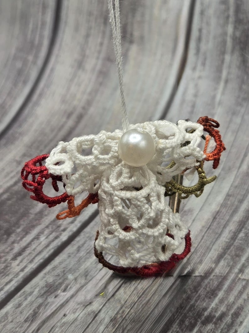 Tatted Angel Ornament | Christmas Angel Decoration Cranberry Bush