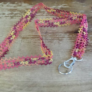 Tatted lanyard - Falling Leaves