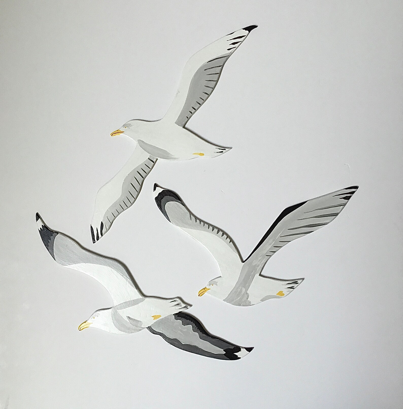 Set of 3 Flying Seagulls. Wall Decoration. Etsy