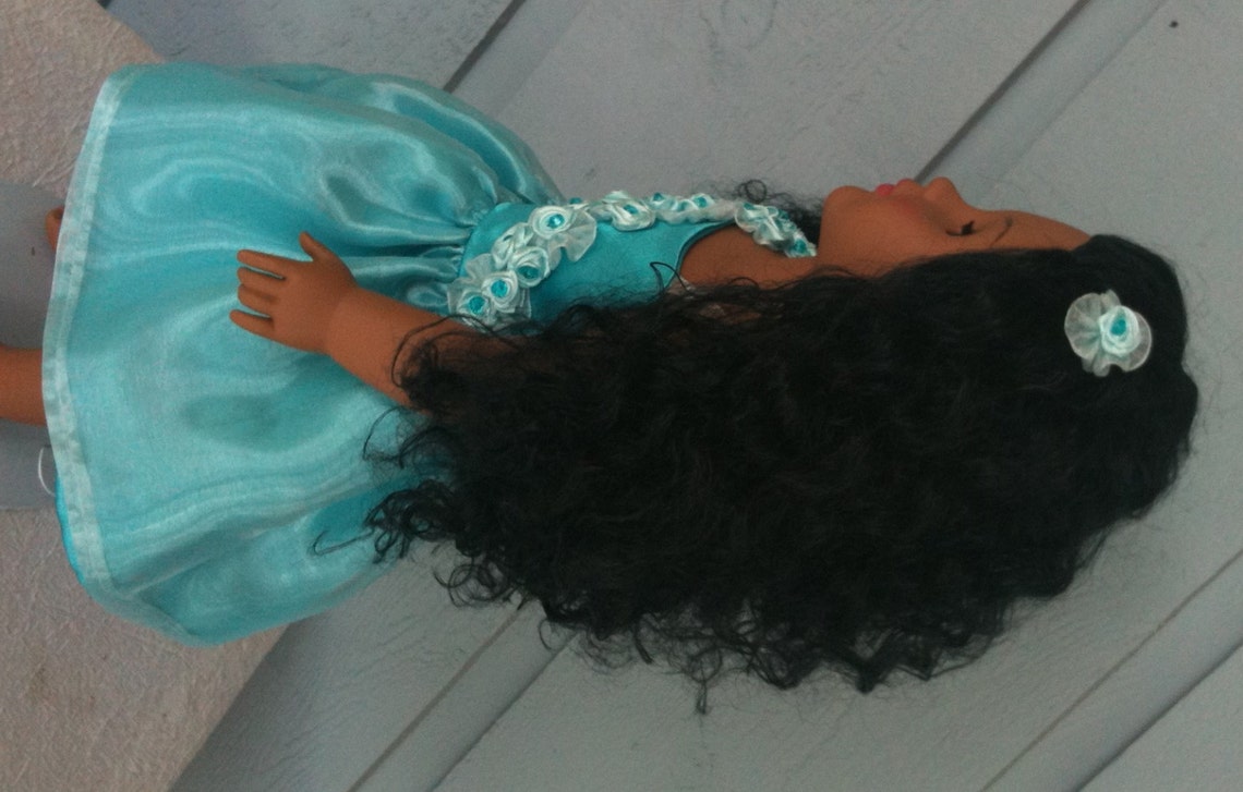 4. "Aqua" 18 inch doll with blue hair - wide 4