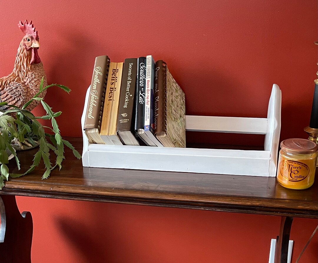 Vintage Book Rack/ White Book Rack/ Tabletop Book Rack - Etsy