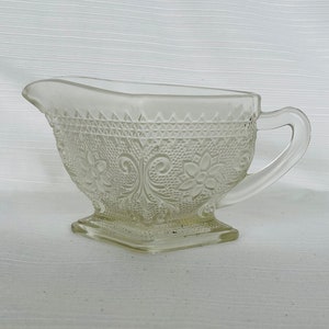 Tiara clear glass creamer/ glass creamer/ vintage glass creamer/tiara sandwich glass creamer