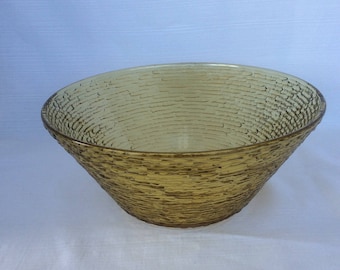 Vintage Amber Salad Bowl / grand anchor Hocking salade bol/saladier bol des années 1970 / grand verre