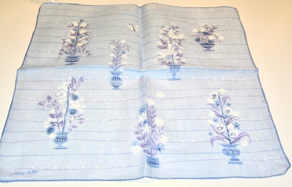 Joanne Miller Designer Signed Linen Handkerchief … - image 1