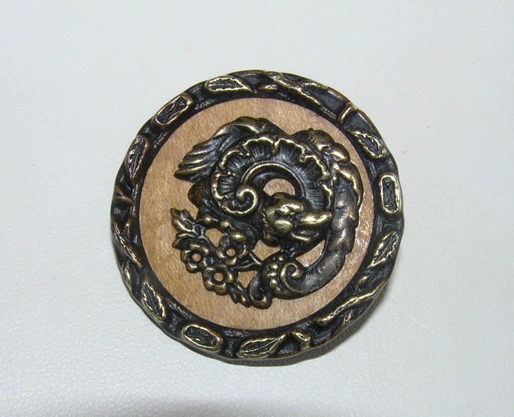 Victorian Antique Metal Picture Button Mythical Creatures - Dragon - Etsy