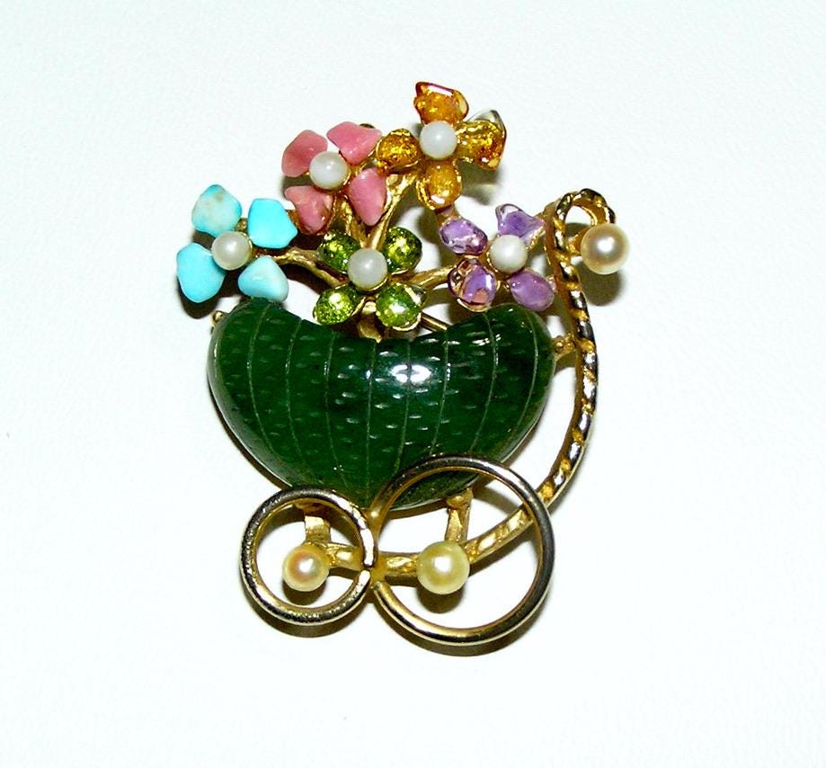 Swoboda jade brooch - Etsy 日本