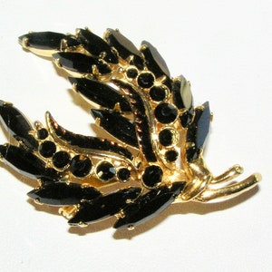 Edle JULIANA Like Vintage Schwarze Strass Brosche
