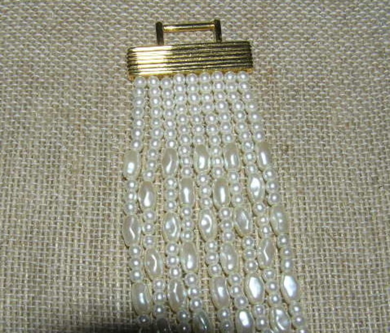 NAPIER Nine-Strand Vintage Faux Pearl Bracelet