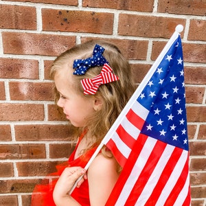Patriotic Bow Set- Girls Hair Accessories - Stars & Stripes Bows- 4th of July Hair bow - Patriotic Gift - USA bow - Memorial Day Accessory