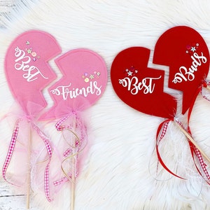 Filz Pailletten Set von BFFs Zauberstab - beste Freunde Zauberstab - beste Knospen Zauberstäbe - brechen Herz Zauberstab - Freundschaft Armband - Valentinstag Zauberstab