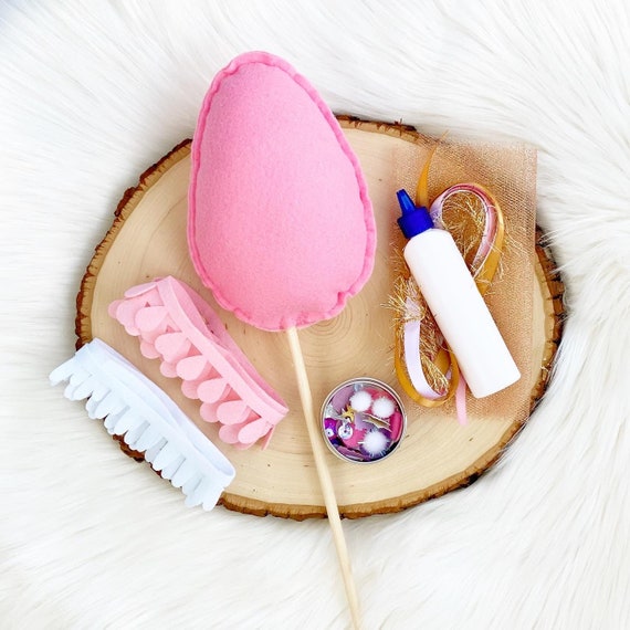DIY Felt Easter Egg Wand Decorating Kit Easter Craft Set Etsy