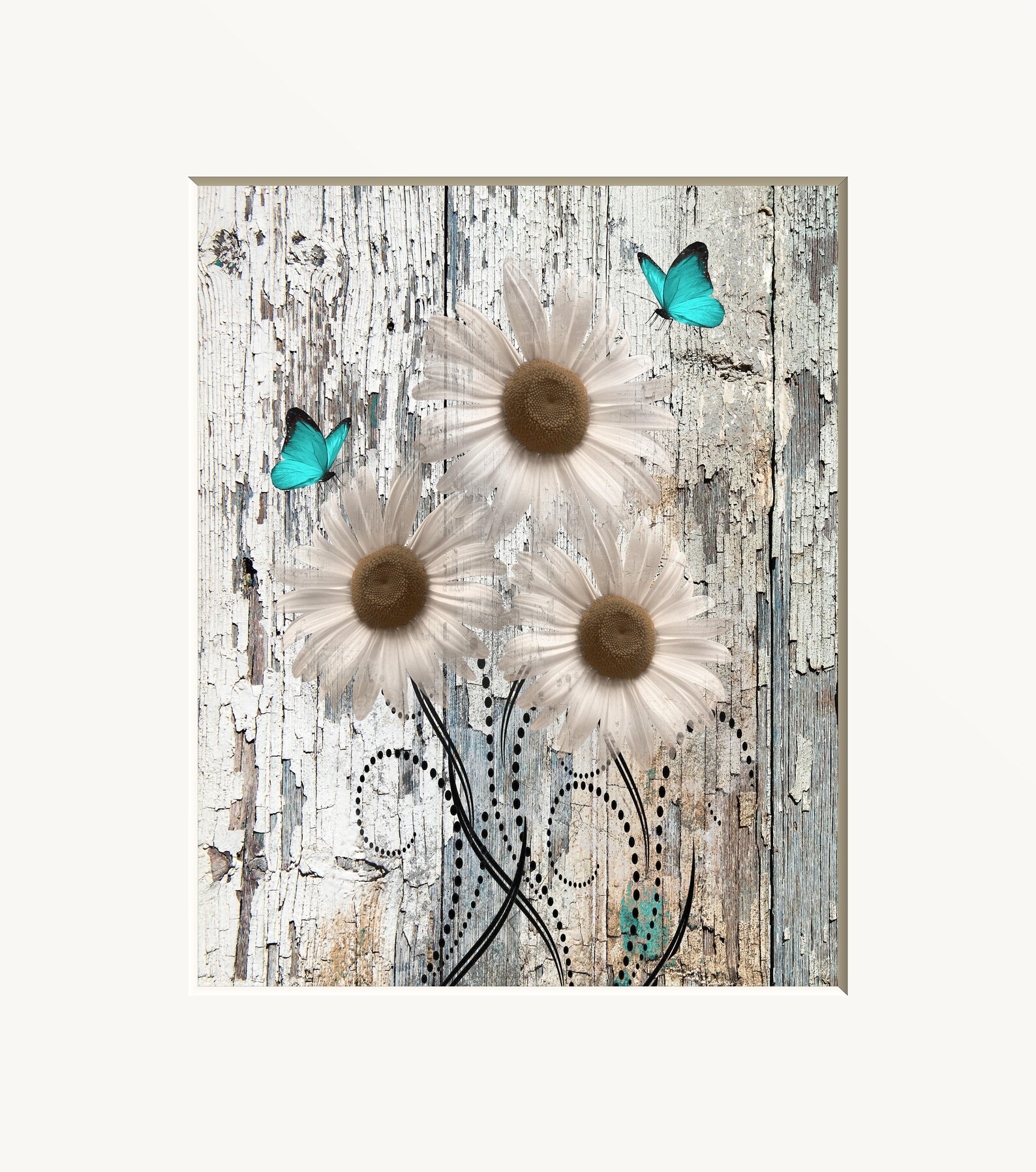 Teal Brown Modern Wall Decor Lily Flower Teal Picture Etsy