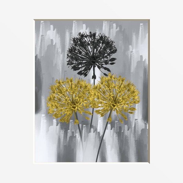 Yellow Gray Wall Art Etsy