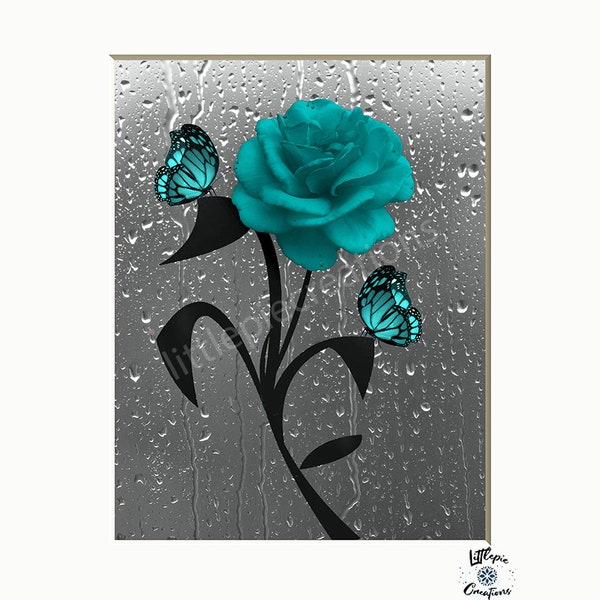 Teal Bathroom Decor Etsy