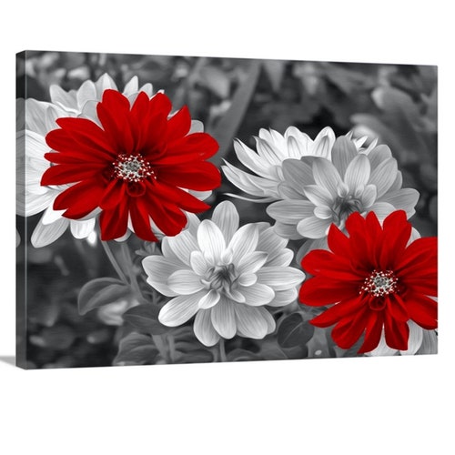 Black White Red Wall Art Tree Moon Wall Art Red Bedroom Home Etsy