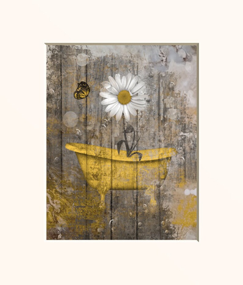 Rustic Country Vintage Bathroom Decor Daisy Flowers In Etsy
