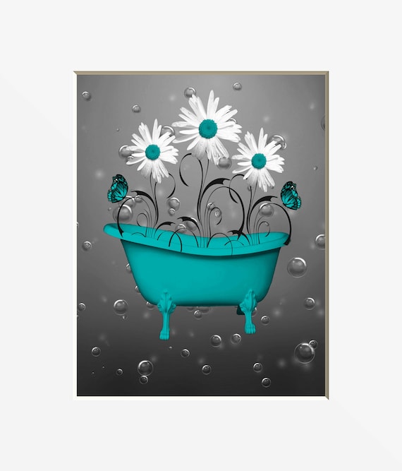 teal color bathroom decor