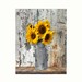 Rustic Sunflower Decor, Rustic Home Decor, Farmhouse Wall Art, Country Kitchen Home Decor Matted Picture