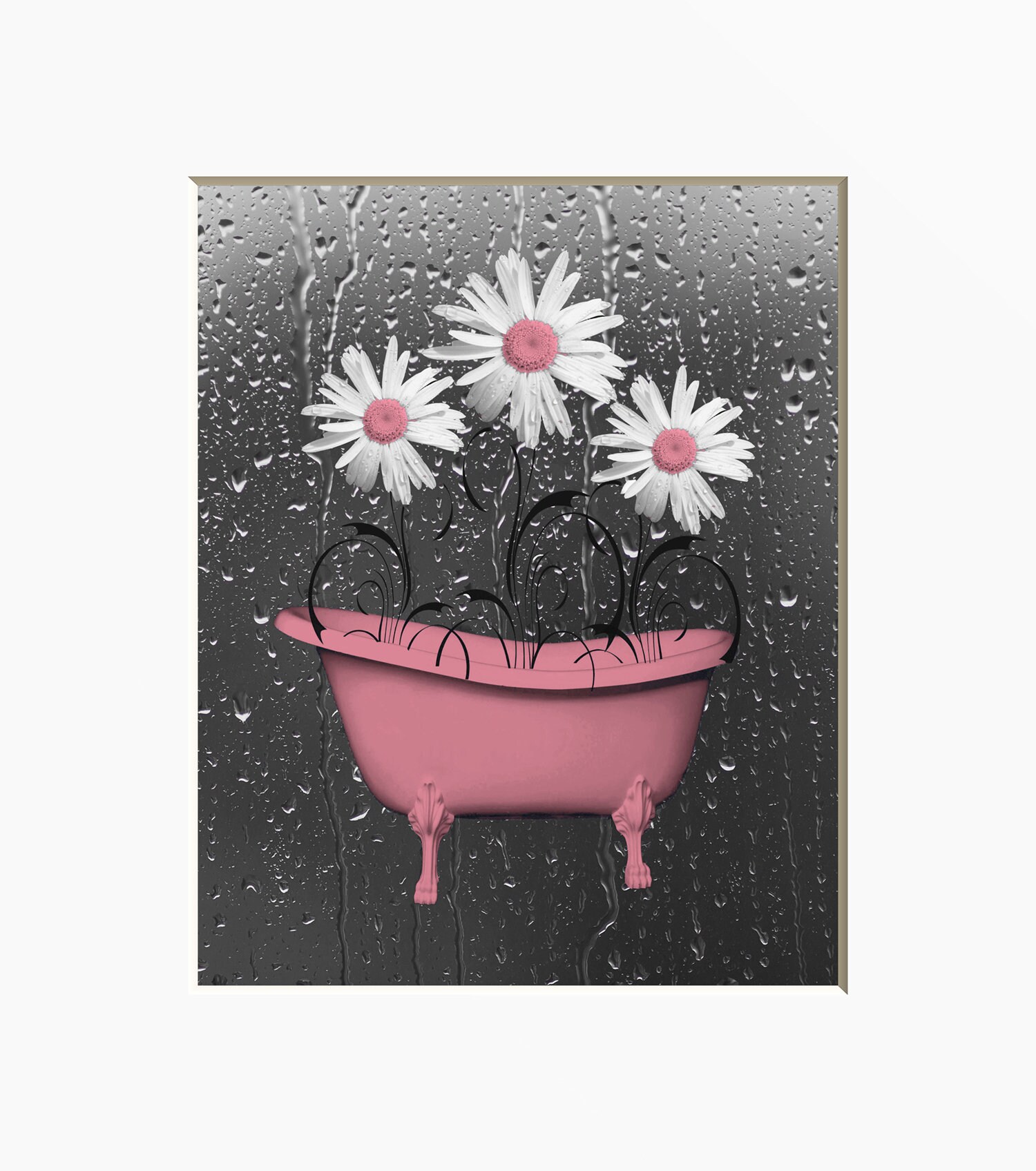 Pink Gray Home Decor Decorative Bathroom Bedroom Wall Art Etsy 日本