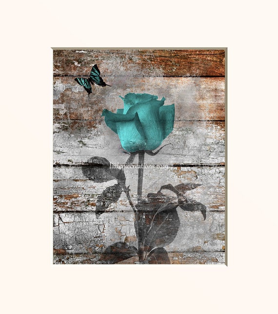 Rustic Vintage Bathroom Wall Art Daisy Flower Country Etsy
