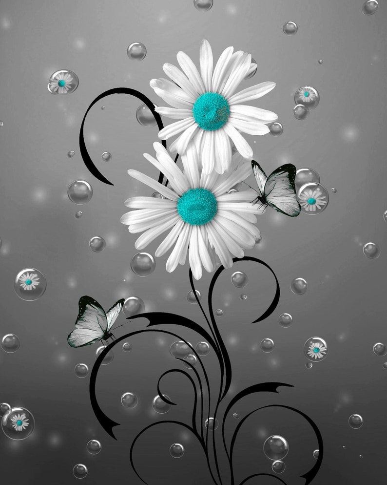 Aqua Wall Decor Bathroom Aqua Wall Art Pictures Daisy Etsy