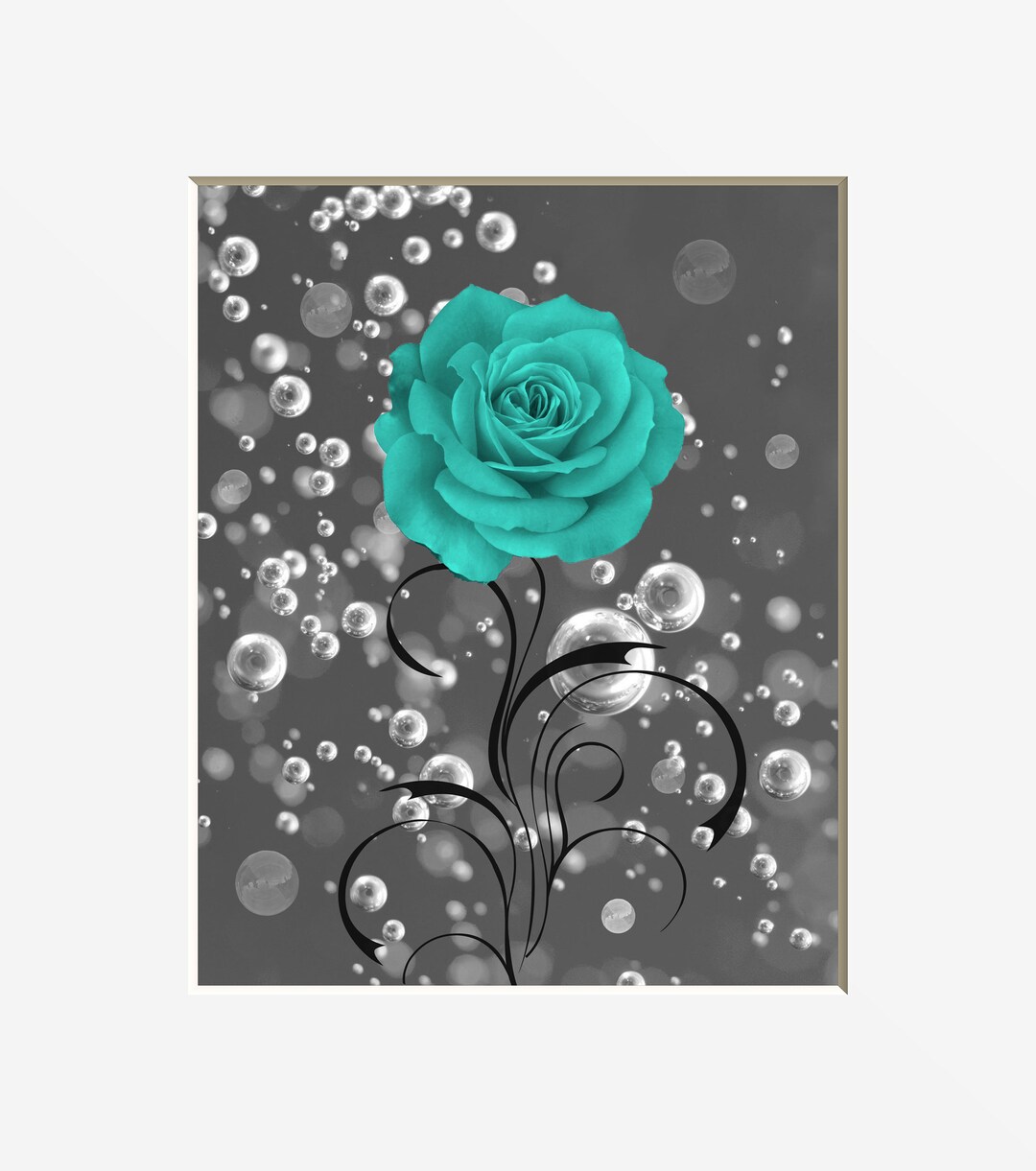 Teal Gray Decorative Bathroom Bedroom Wall Art Home Decor Etsy