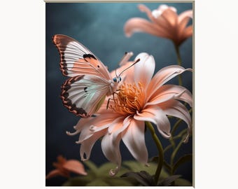 Coral Peach Wall Art: Matted Print for Bathroom or Bedroom Walls