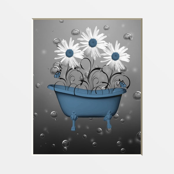 Blue Bathroom Etsy