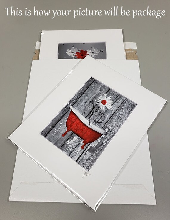 Handmade Products Photographs Littlepiecreations Usa Handmade Original Artwork Decorative Bath Decor Fits 11x14 Frame Yellow Gray Bathroom Wall Art Daisy Flowers 8x10 With 11x14 White Mat