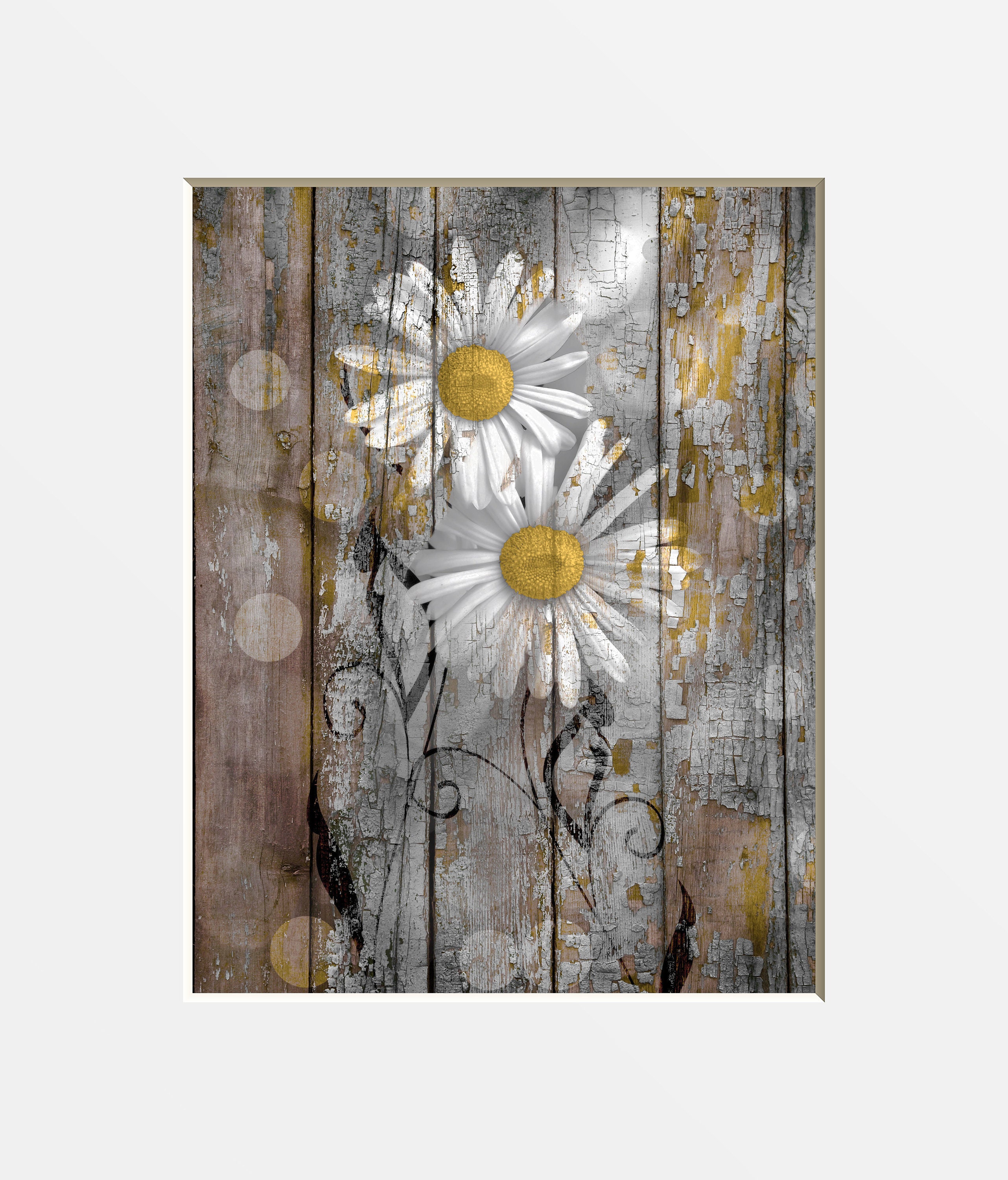 Rustic Farmhouse Wall Art Daisy Flowers Country Theme Decor Etsy