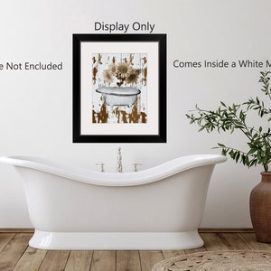 Rustic Modern Farmhouse Bathroom Wall Art Sunflowers in Tub - Etsy
