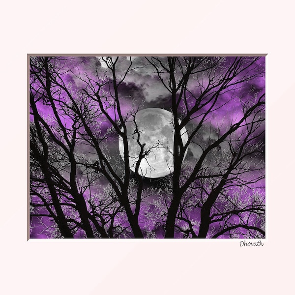 Purple Tree Art Etsy
