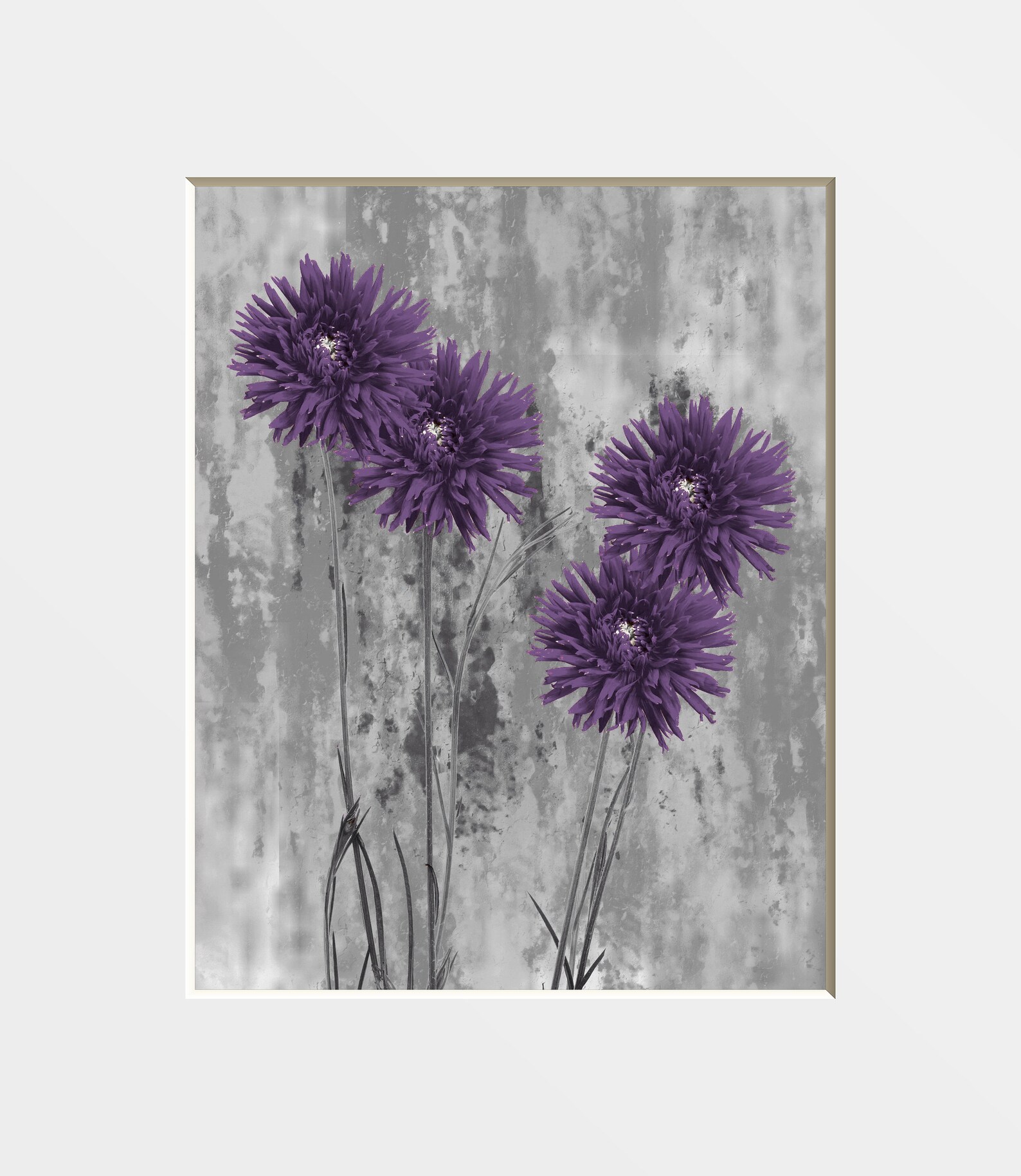Purple Gray Wall Art for Bathroom Rustic Purple Gray Daisy Etsy