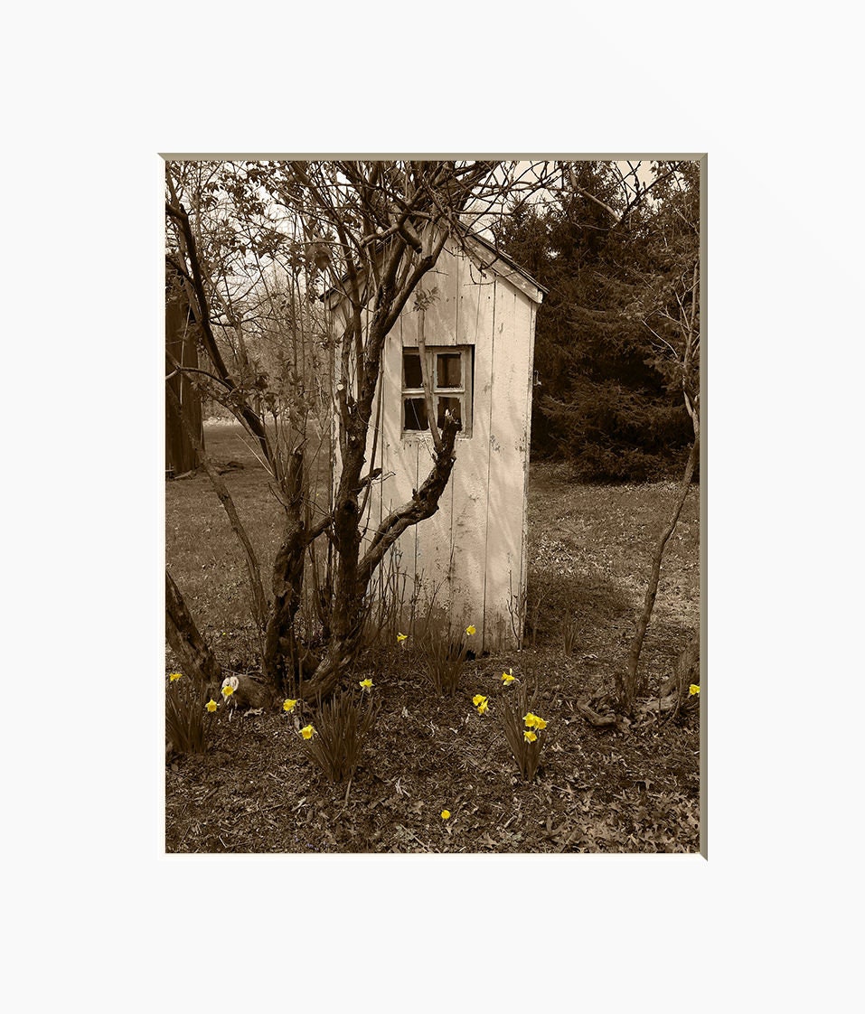 Rustic Vintage Outhouse Bathroom Wall Art Photography Brown Etsy