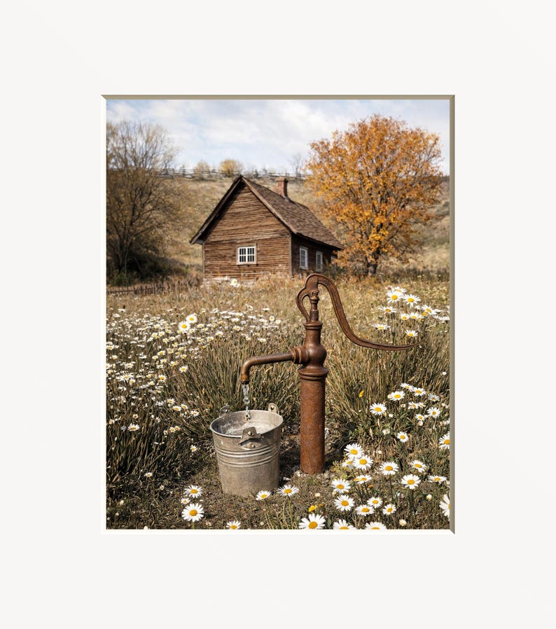 Rustic Beige Dandelion Wall Art, Modern Farmhouse Matted Wall Decor ...