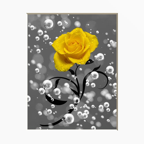 Yellow Gray Wall Art Etsy