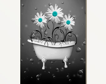 Aqua bathroom decor | Etsy