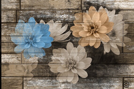 Brown Blue Modern Rustic Wall Art Wall Pictures For Bedroom Bathroom Living Room Rustic Theme Home Decor