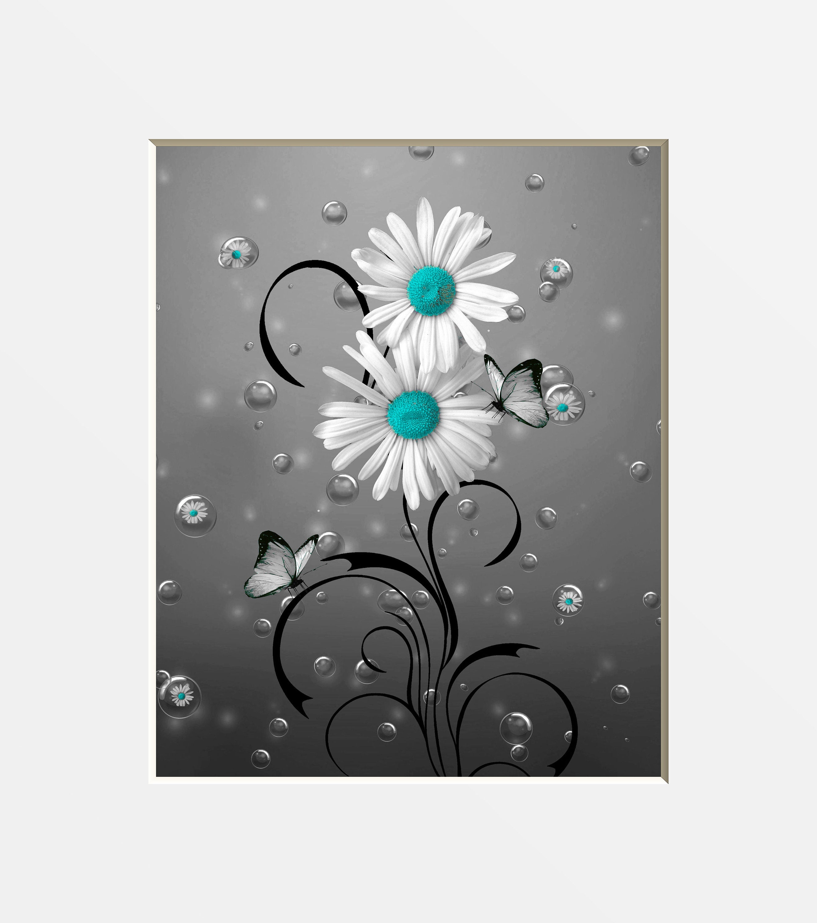 Aqua Wall Decor Bathroom Aqua Wall Art Pictures Daisy Etsy