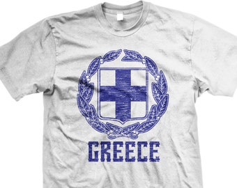 Greece Coat of Arms Hellenic Republic Greek Pride Mens V-neck T-shirt