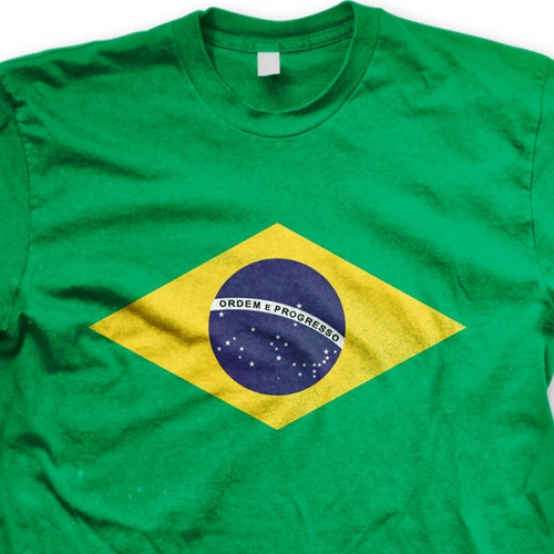 Brazil Flag Crest Men's T-shirt Flag of Brazil Brasil - Etsy