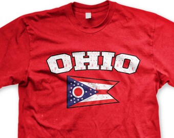Ohio State Flag Men's T-shirt, State of Ohio Flag Shirt, State Flag Of Ohio, Ohioan, Home, Ohio Pride, OH, Men's Ohio T-shirt GH_00616_tee