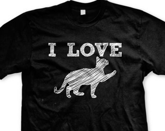 I Love Cats Men's T-shirt, Cat Lover, I Love Cats, Cat Daddy, Cat Dad, Trendy & Funny Men's Novelty T-shirts GH_00802_tee