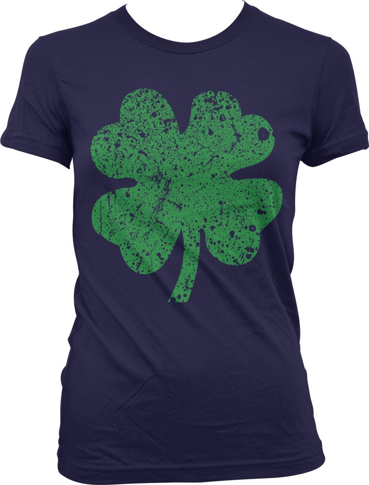 Faded 4 Leaf Clover on St. Patrick's Day. Holiday Tshirt / | Etsy